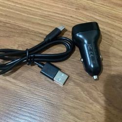 DC USB Adapter Car Charger With USB C Cable 
