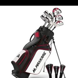 Women's Golf Club Set 8-Piece, Includes Driver, Stand Bag, 3 Head Covers, Right Hand, Red