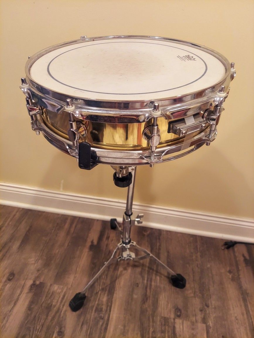 Mapex brass master snare with stand 