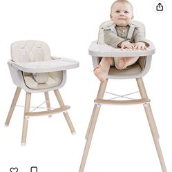 3-in-1 Convertible Wooden High Chair