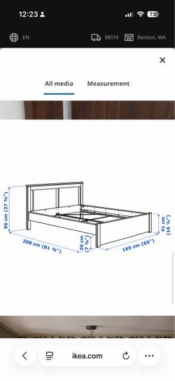 IKEA Songesand bedframe queen  brown