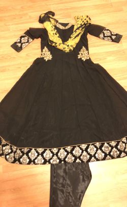 Black georgette Indian gown