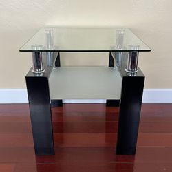 Contemporary Glass Top End Table side