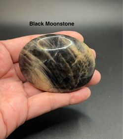 Black Moonstone Palm Stone from Madagascar 104.3g