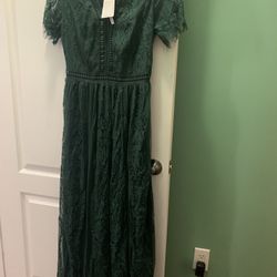 Long Green Lace dress