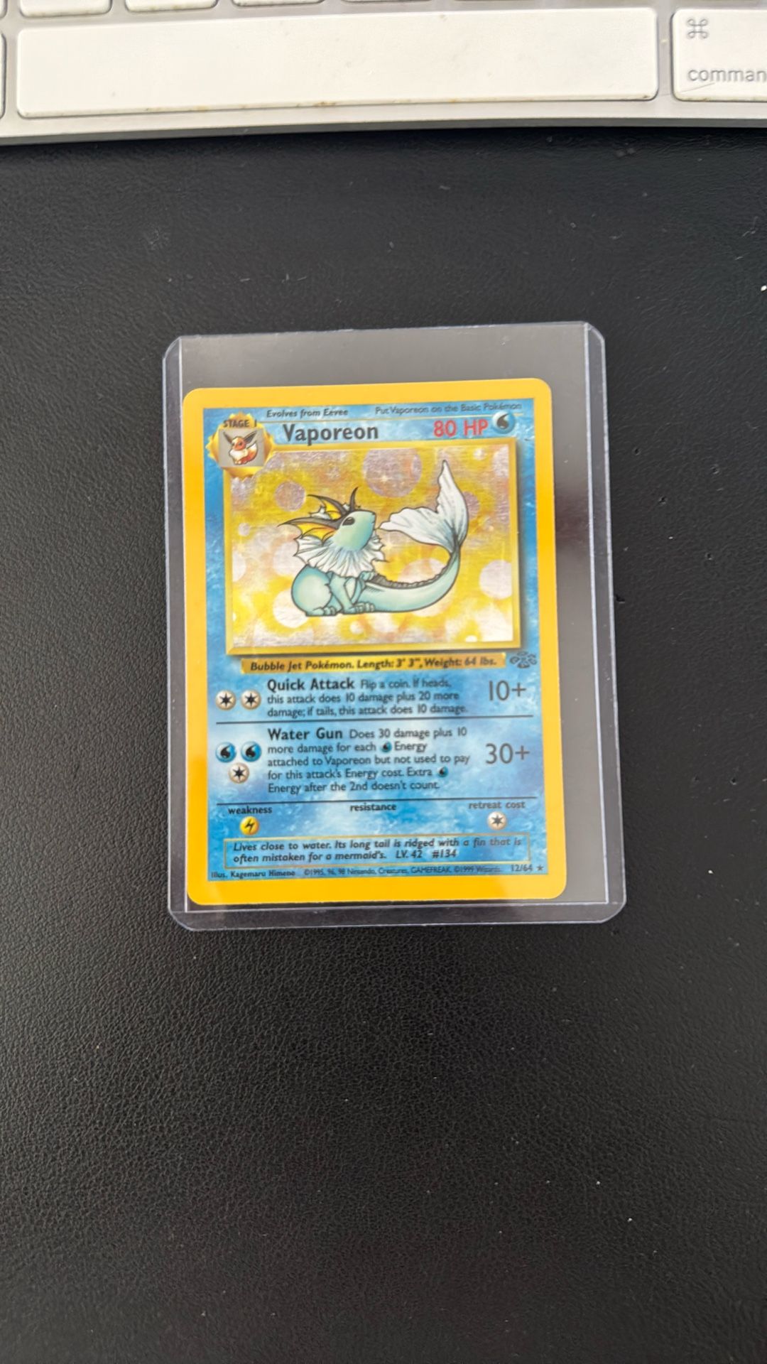 Pokémon Jungle Vaporeon Holo #12/64 (1999) – Vintage NM