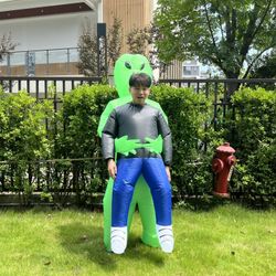 Inflatable Alien Costume Kid Alien Kidnap Abduction Blow Up Suit Halloween