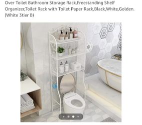 White Over Toilet Bathroom Storage Rack