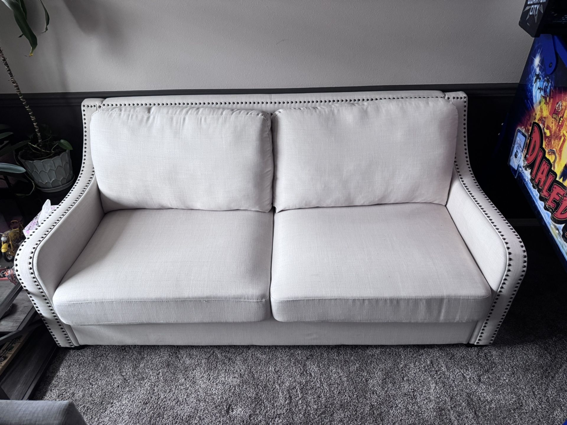 Nice White Beige Cream Sofa Couch Chair Loveseat Excellent Condition Furniture Home Decor