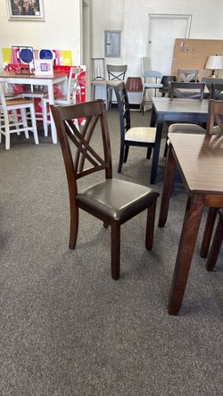 Dark Brown Wood Dining Chair