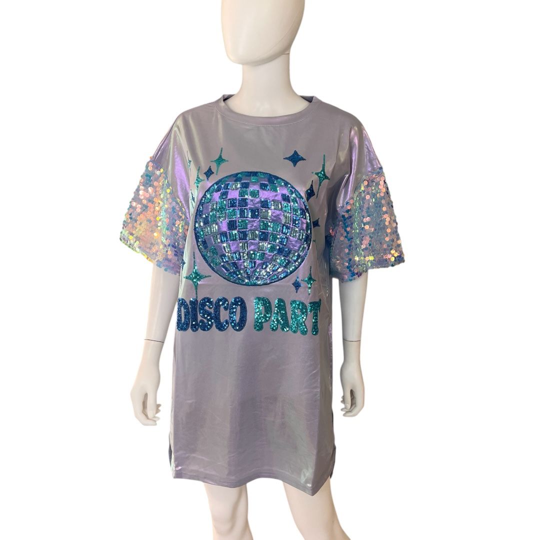 Fantastic Fawn Disco Party Oversized Tunic Dress Sz Medium