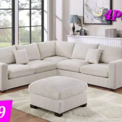 BRAND NEW 4PCS SECTIONAL SOFA SET WITH OTTOMAN INCLUDED $599