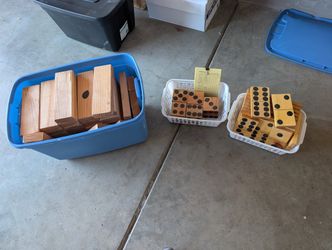Oversized Yahtzee, Dominoes, Jenga Sets
