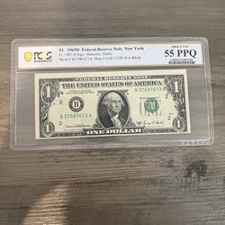 1 Dollar 1969D Federal Reserve Note New York PCGS Graded BankNote