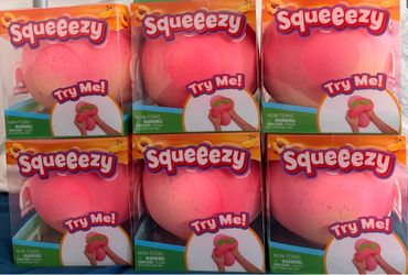 SQUEEZY JUMBO PINK PEACH NON TOXIC SQUISHY LOT OF 6