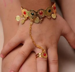 18 K gold plated Princess Crown Bracelet with Rings