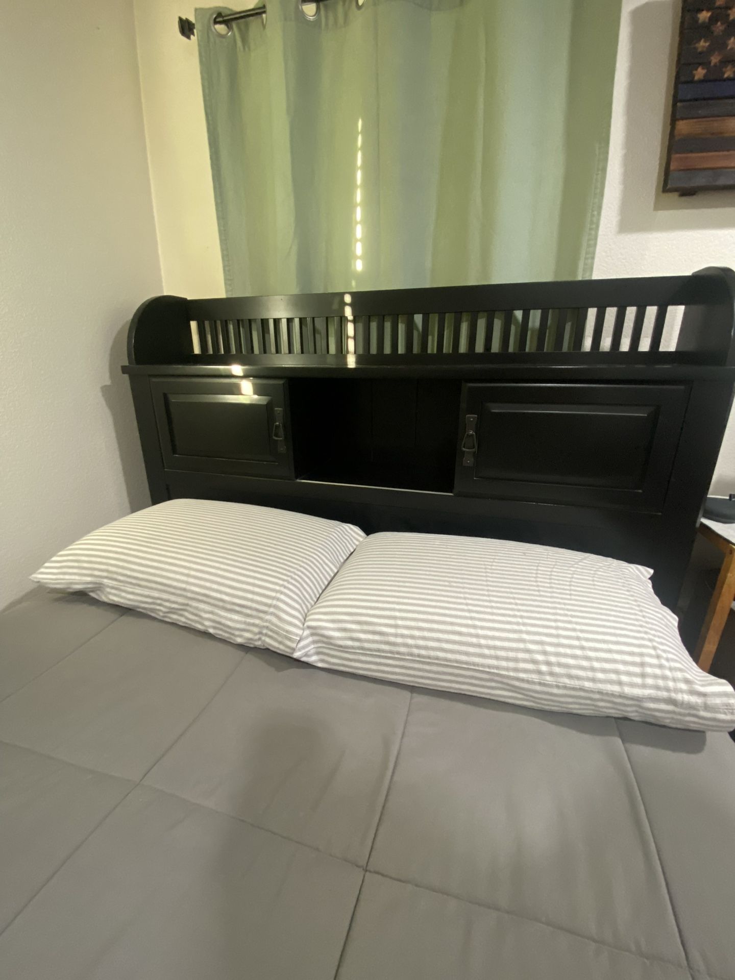 Full Size Bed Frame With Storage On Headboard 