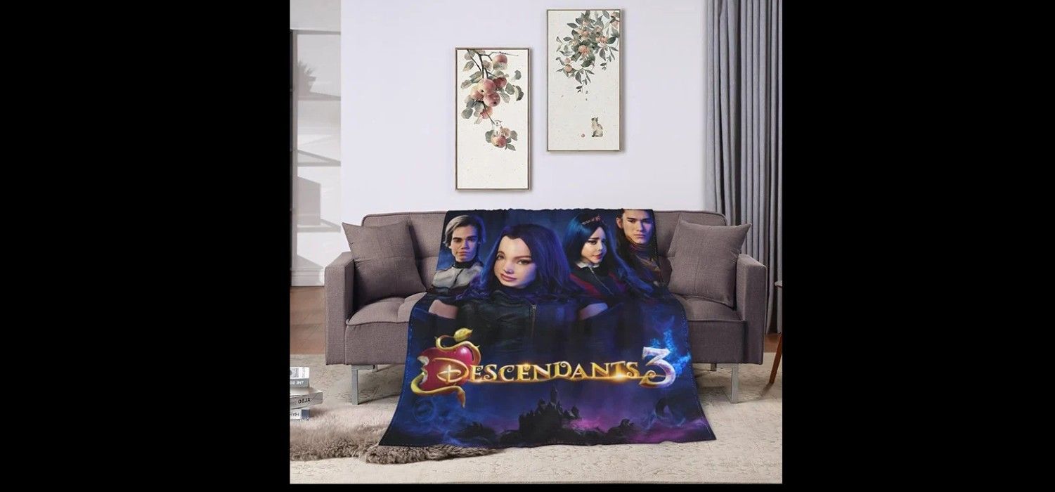 Descendants Cartoon 3 Movie Blanket Cartoon Throw Flannel Blankets Lightweight