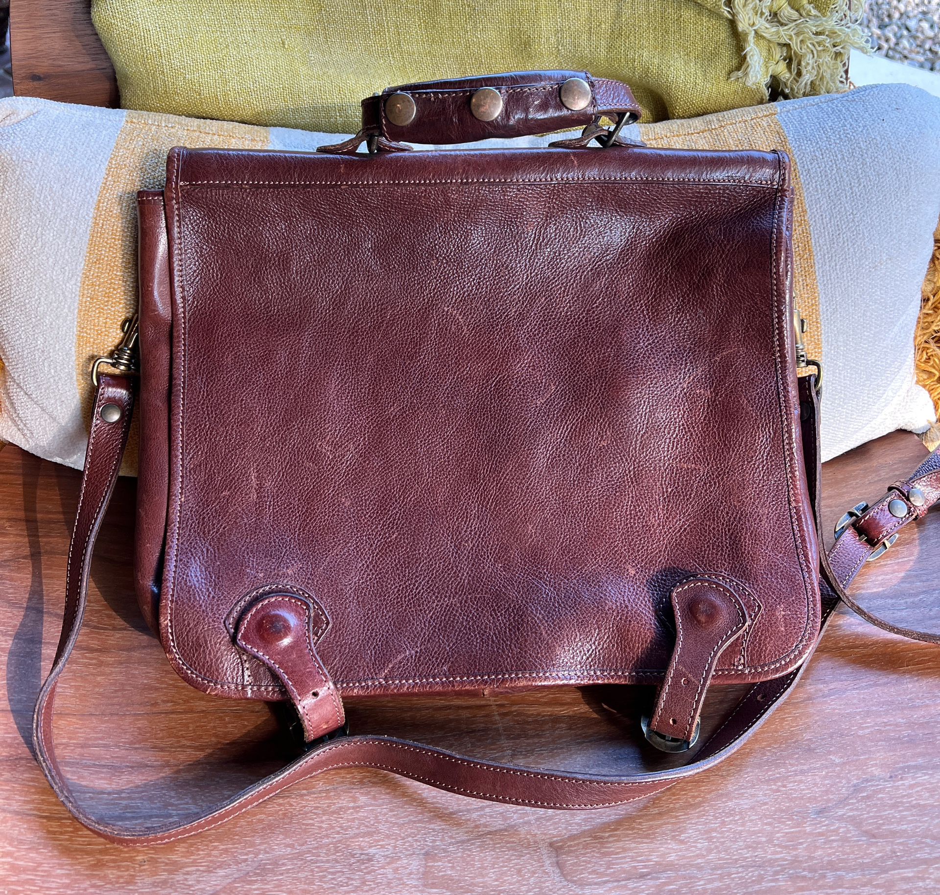 Old Italian Leather Messenger Bag