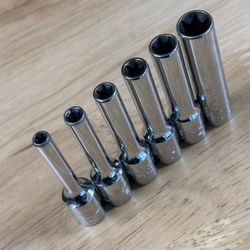 6pc Matco Tools 1/4" Drive E-torx Inverted Deep Chrome Socket …E4,5,6,7,8,10…USA