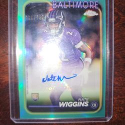 Nate Wiggins Topps Chrome Rookie Auto /199