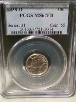 1938-D Mercury Dime PCGS MS67FB