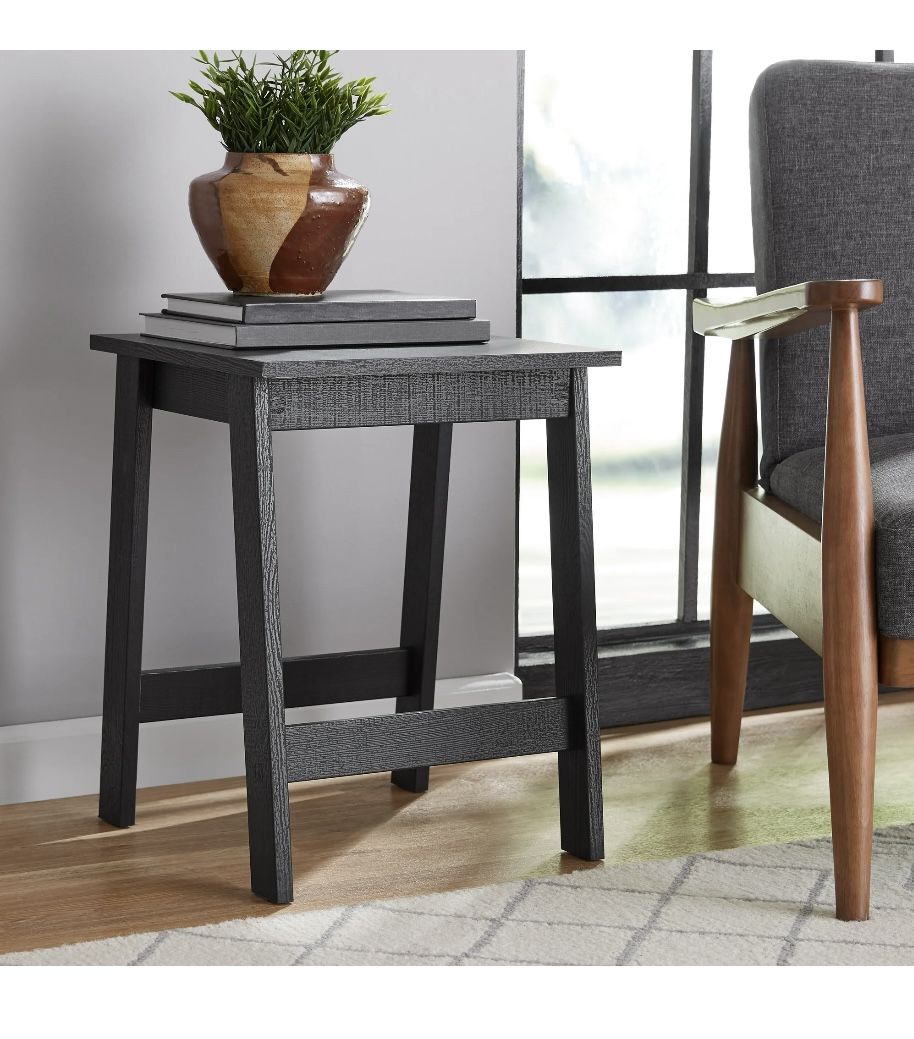 Mainstays Small Square Wood Side Table, Black Finish