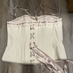 Self Lace Cream Corset