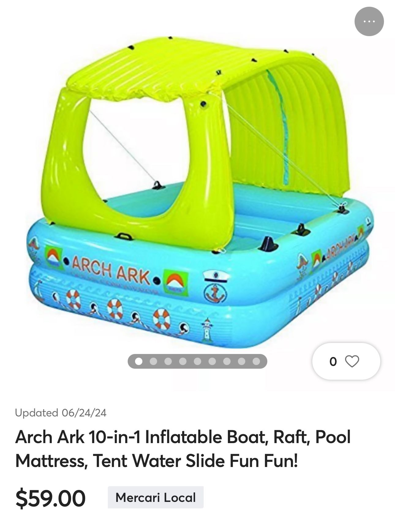 Arch Arch 10 In 1 Inflatable Boat, Raft, Pool, Mattress, Tent Water Slide