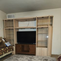 White Oak And Glass Shelves