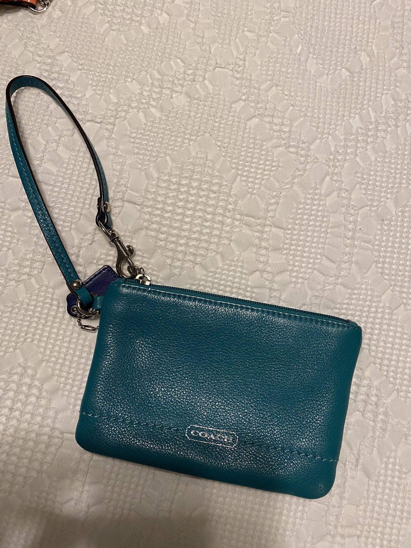 Blue Coach Wristlet