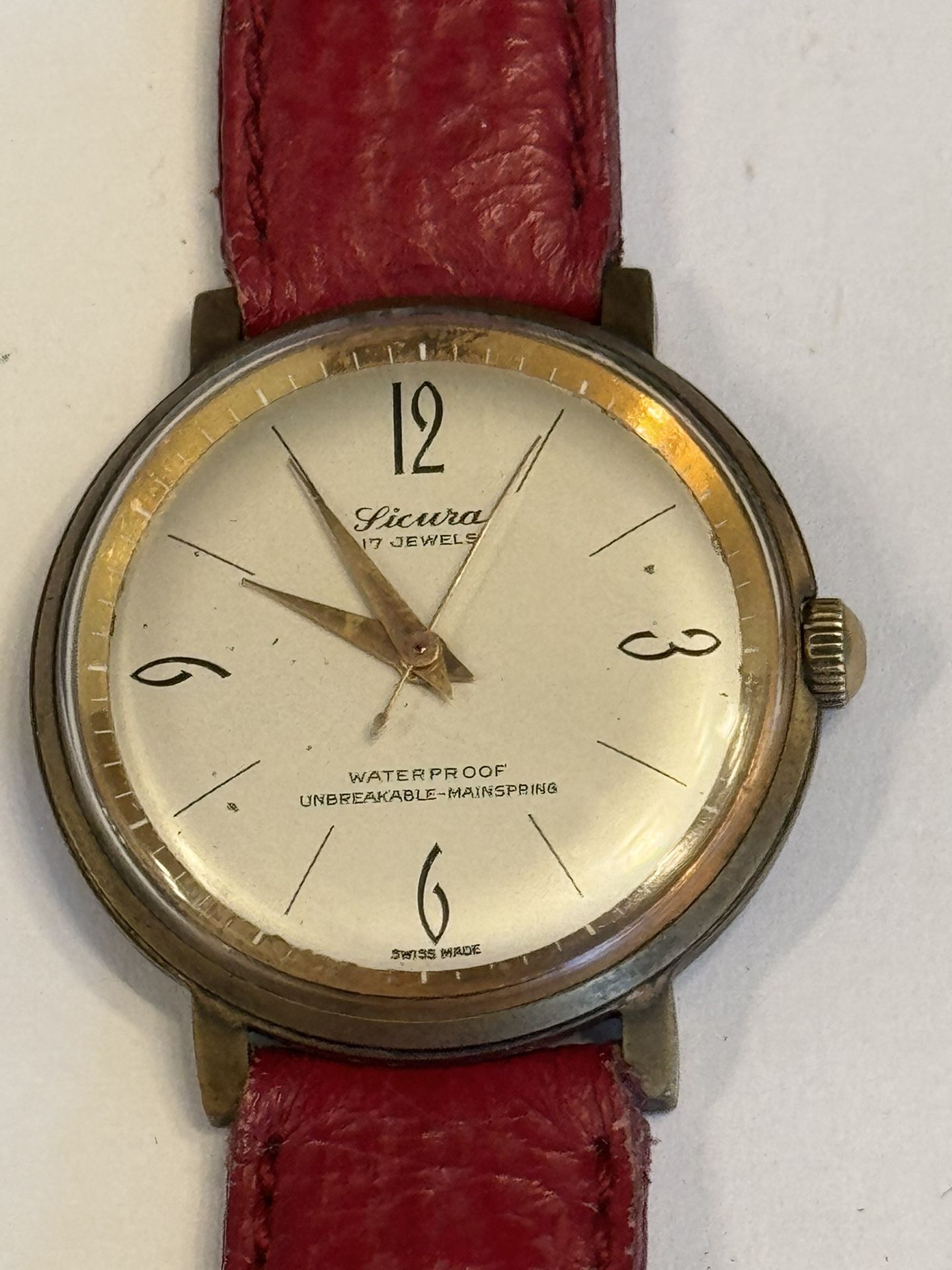 Vintage Sicura Mechanical Watch 1960's For Men 30 Mm