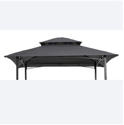 8x5 Ft Double Tiered Grill Gazebo Replacement Canopy BBQ Tent Roof Top Cover UV Protection Water Rep