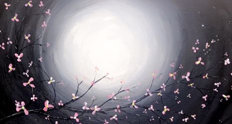 20” X 10” Hand Painted Acrylic on Canvas Tree branch