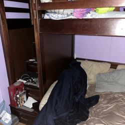 Wooden bunk bed