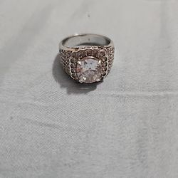 Size 12 Sterling Silver CZ Ring