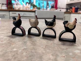 Hand painted chicken napkin holders