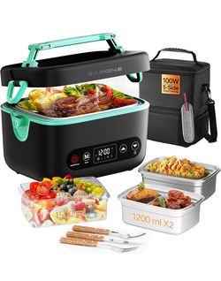 2X1.2L Electric Lunch Box with 6x4000mAh 100W 5D Surround Heat