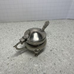 Antique Footed Pot Jar Cauldron Dish Hinged 