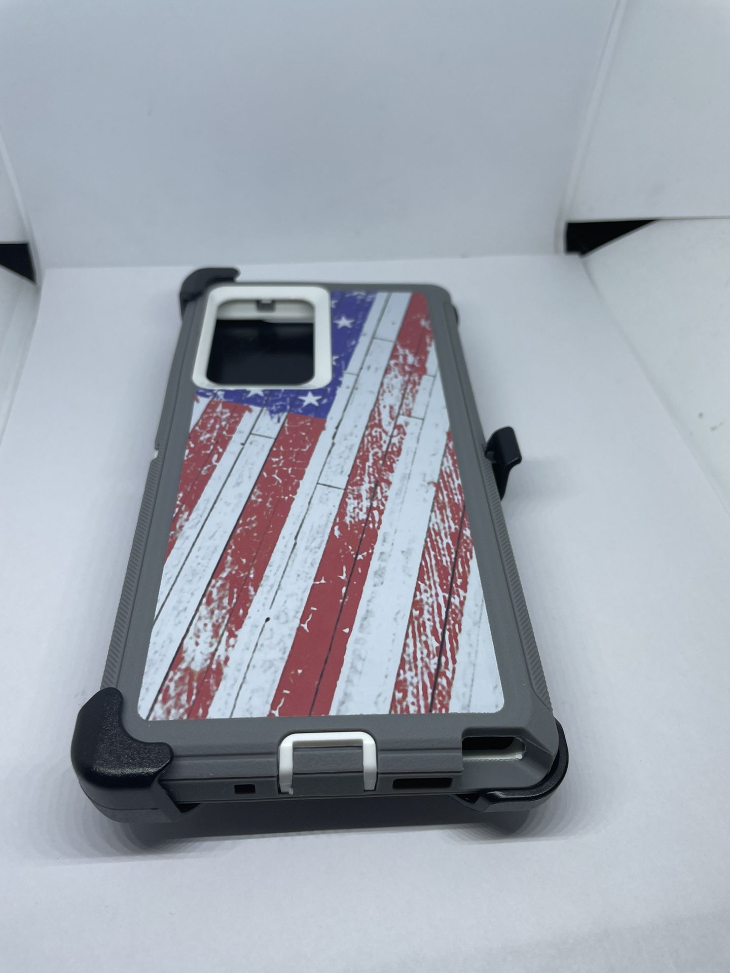 For Samsung Galaxy Note 20 Ultra USA Flag Camouflage Case With Belt Clip 