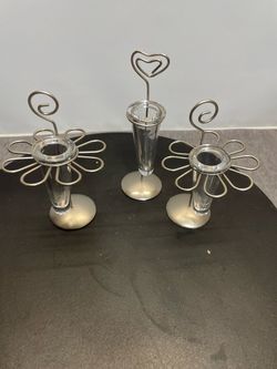 Silver Metal Wire Bud Vase Set of 3
