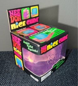 Authentic Schylling NEEDOH Purple Nice Cube Super Solid Squish! New Stress Ball Squeeze Toy