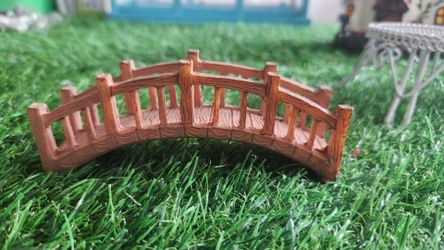 New Miniature Fairy Garden Wood Look Bridge