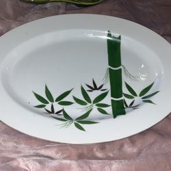 Hand Painted Bamboo Platter Japan