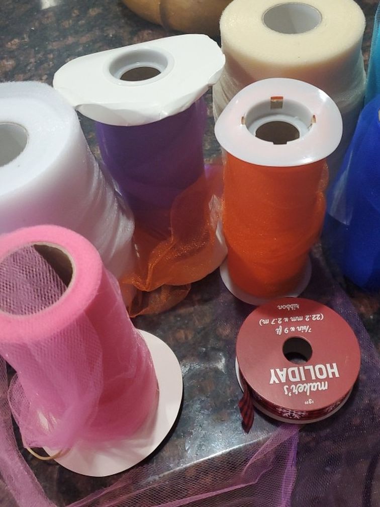 7 rolls of Tulle (used)