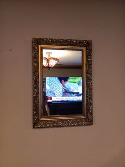 Ornate Gold Framed Wall Mirror 20 in 14 in