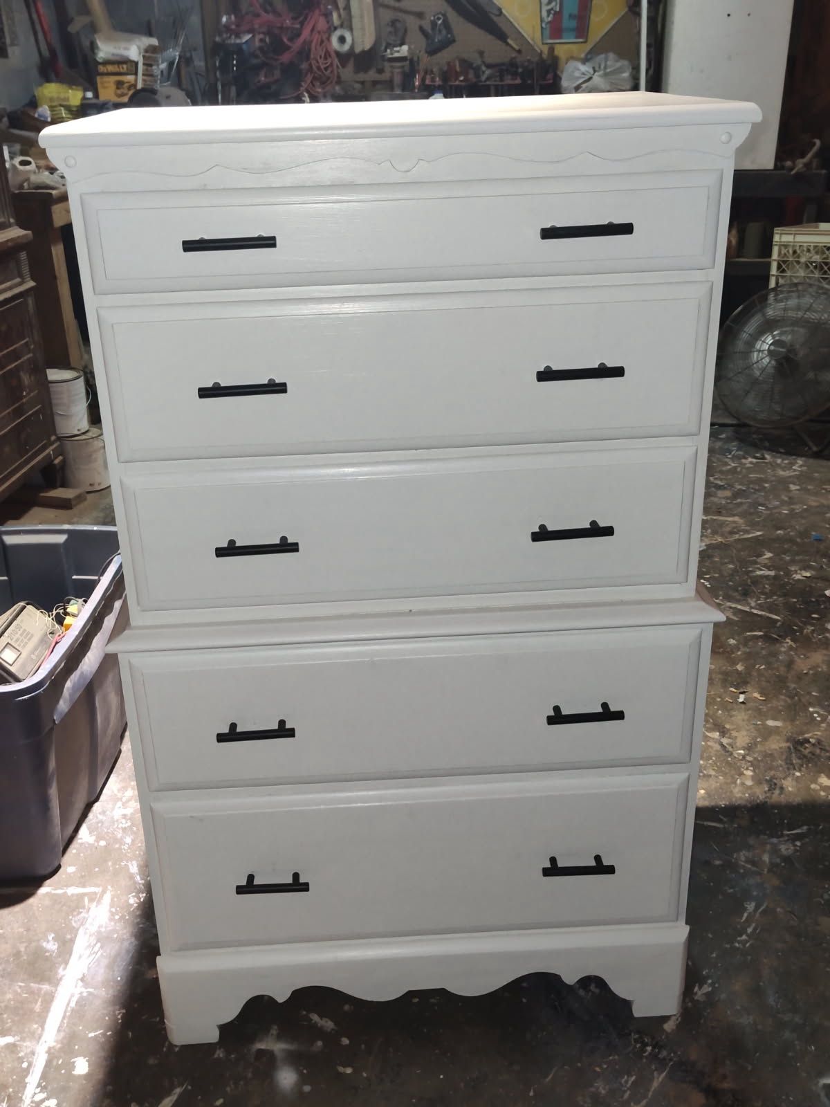 Beautiful SOLID Wood White Satin Chest