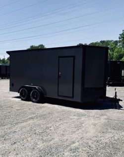 Smoked gray Enclosed Cargo Trailer Tandem Axle