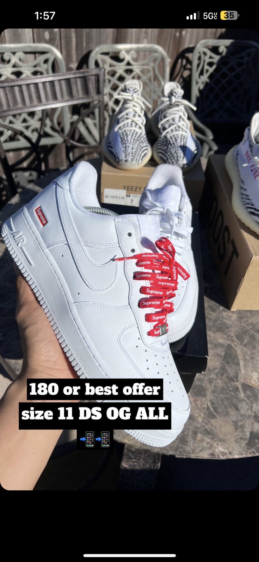 Air force 1 “supreme” white 