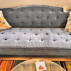 LIVING ROOM CLASIC VELVET BLUE SET WITH CENTER TABLE